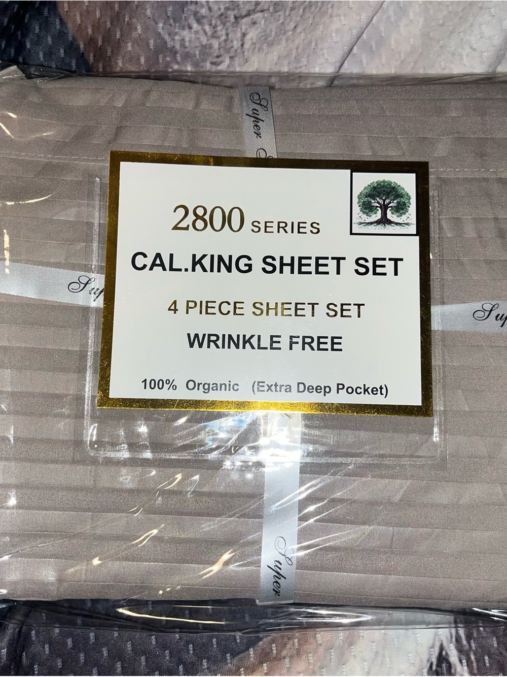 Cal King Sheet Set - Taupe (Wrinkle Free)